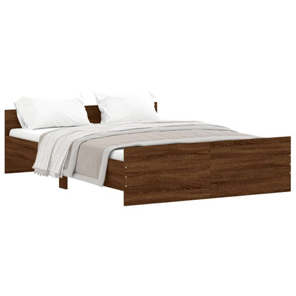 Bedframe Hoofd- En Voeteneinde Ig 140 x 190 cm bruin eikenkleur