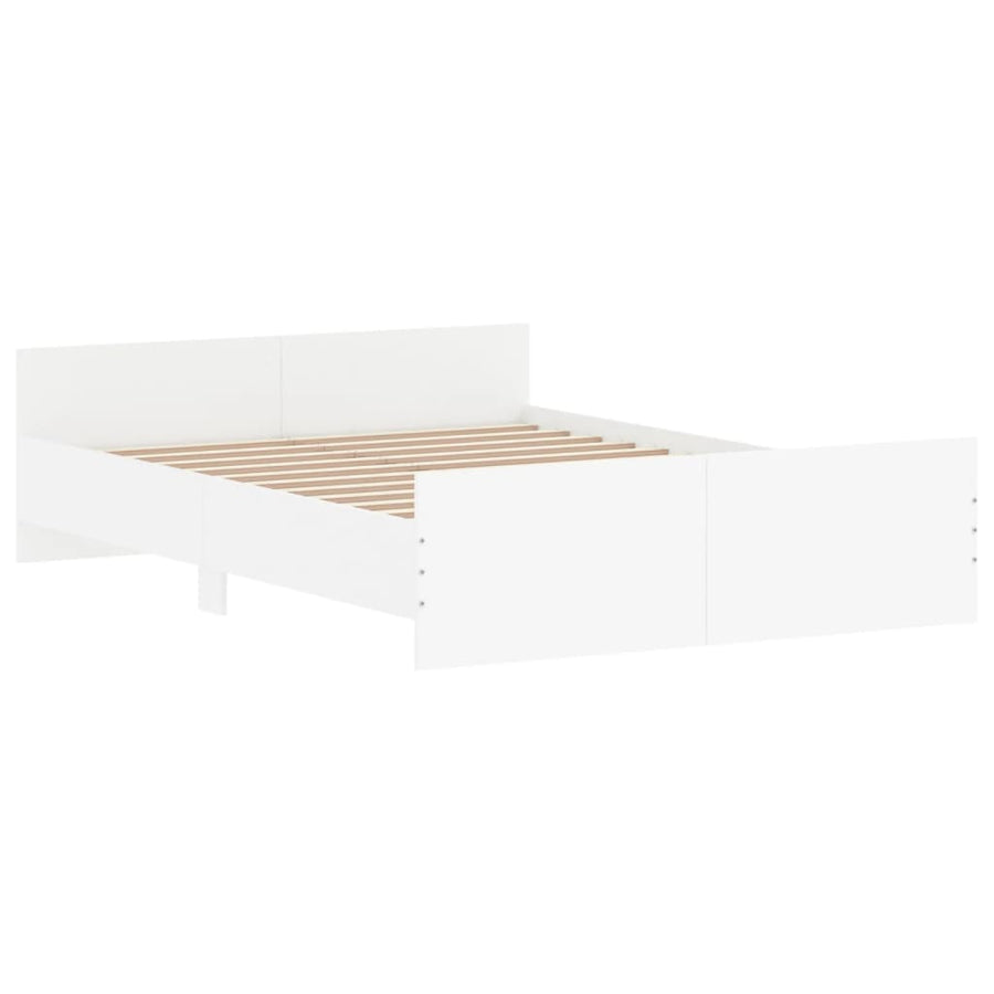 Bedframe Met Hoofd- En Voeteneinde 135 x 190 cm Wit