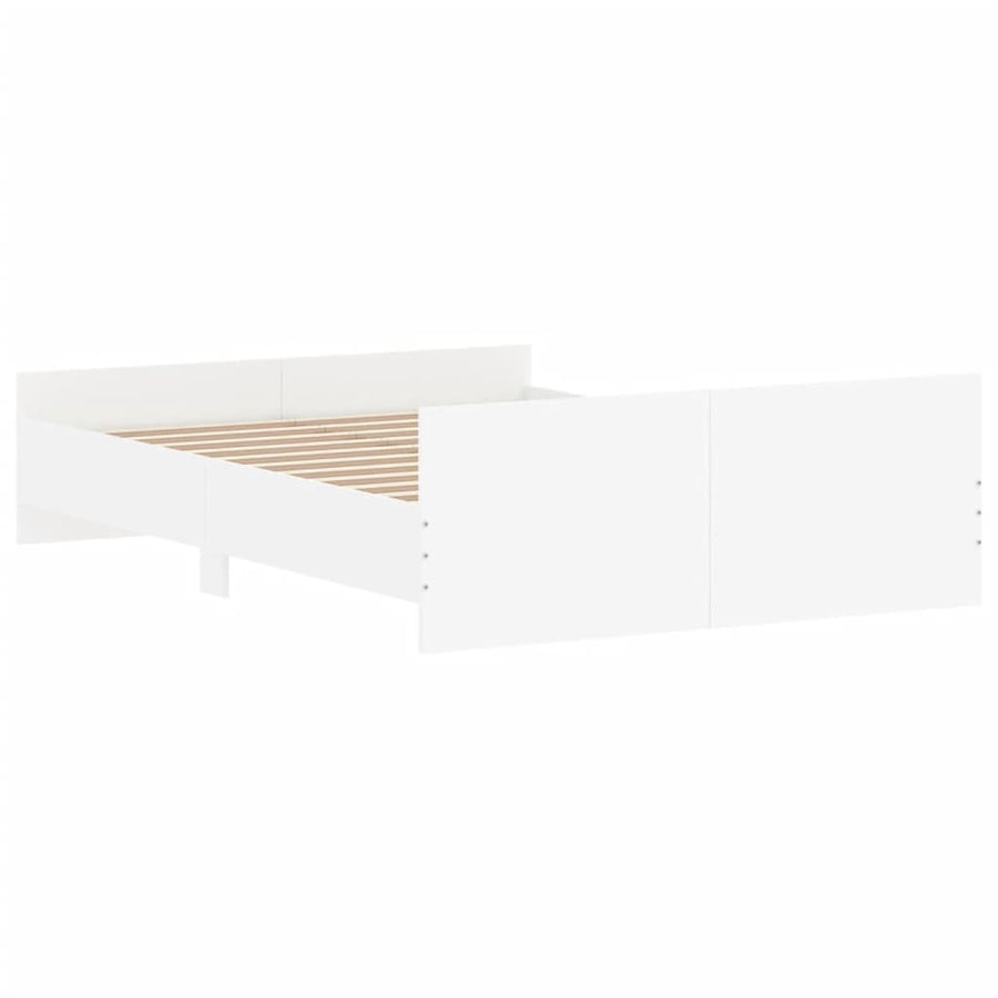 Bedframe Met Hoofd- En Voeteneinde 135 x 190 cm Wit