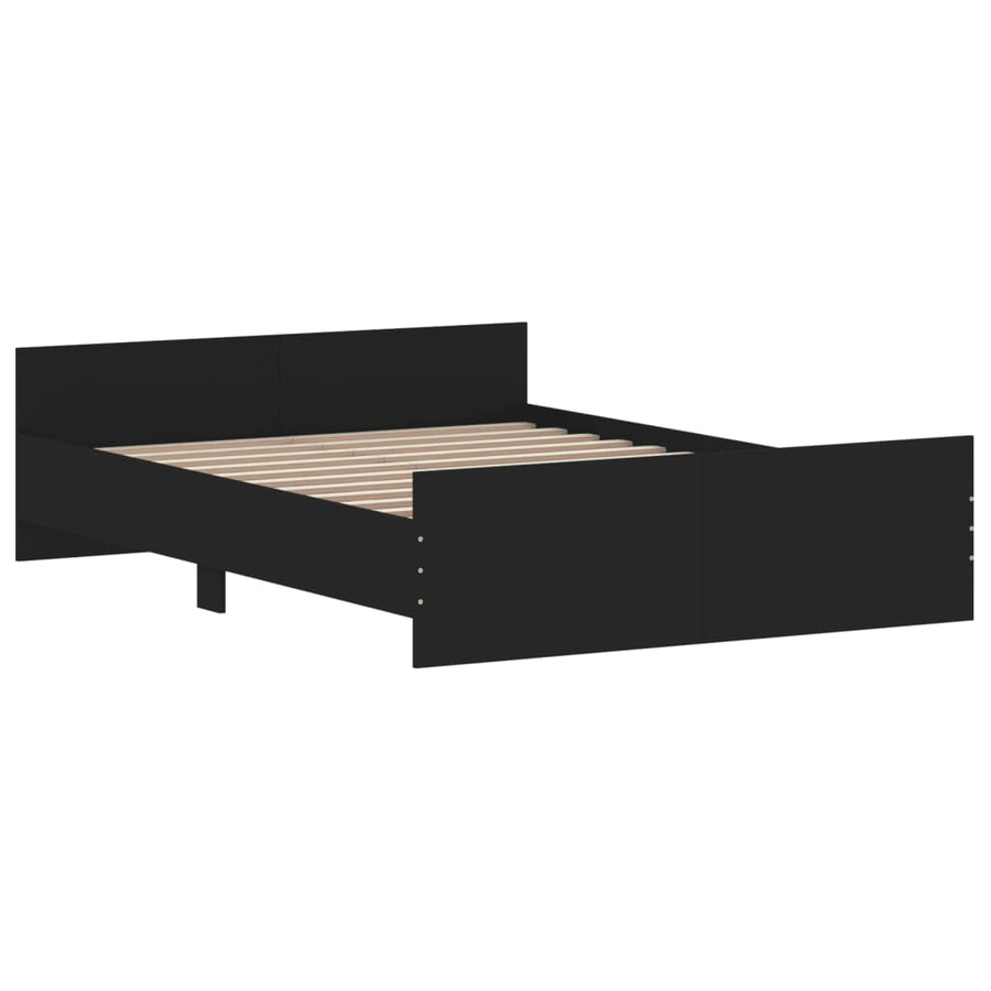 Bedframe Met Hoofd- En Voeteneinde 135 x 190 cm Zwart