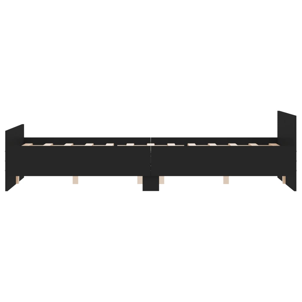 Bedframe Met Hoofd- En Voeteneinde 135 x 190 cm Zwart