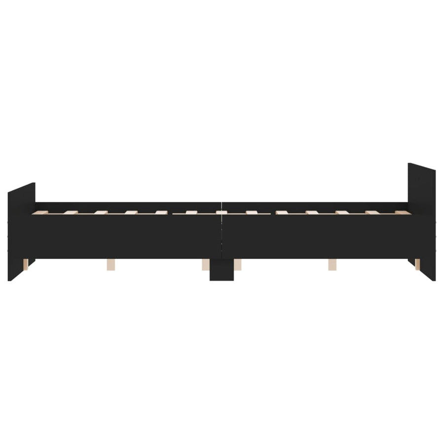 Bedframe Met Hoofd- En Voeteneinde 135 x 190 cm Zwart