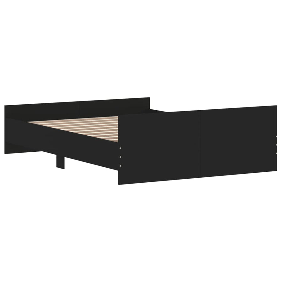 Bedframe Met Hoofd- En Voeteneinde 135 x 190 cm Zwart