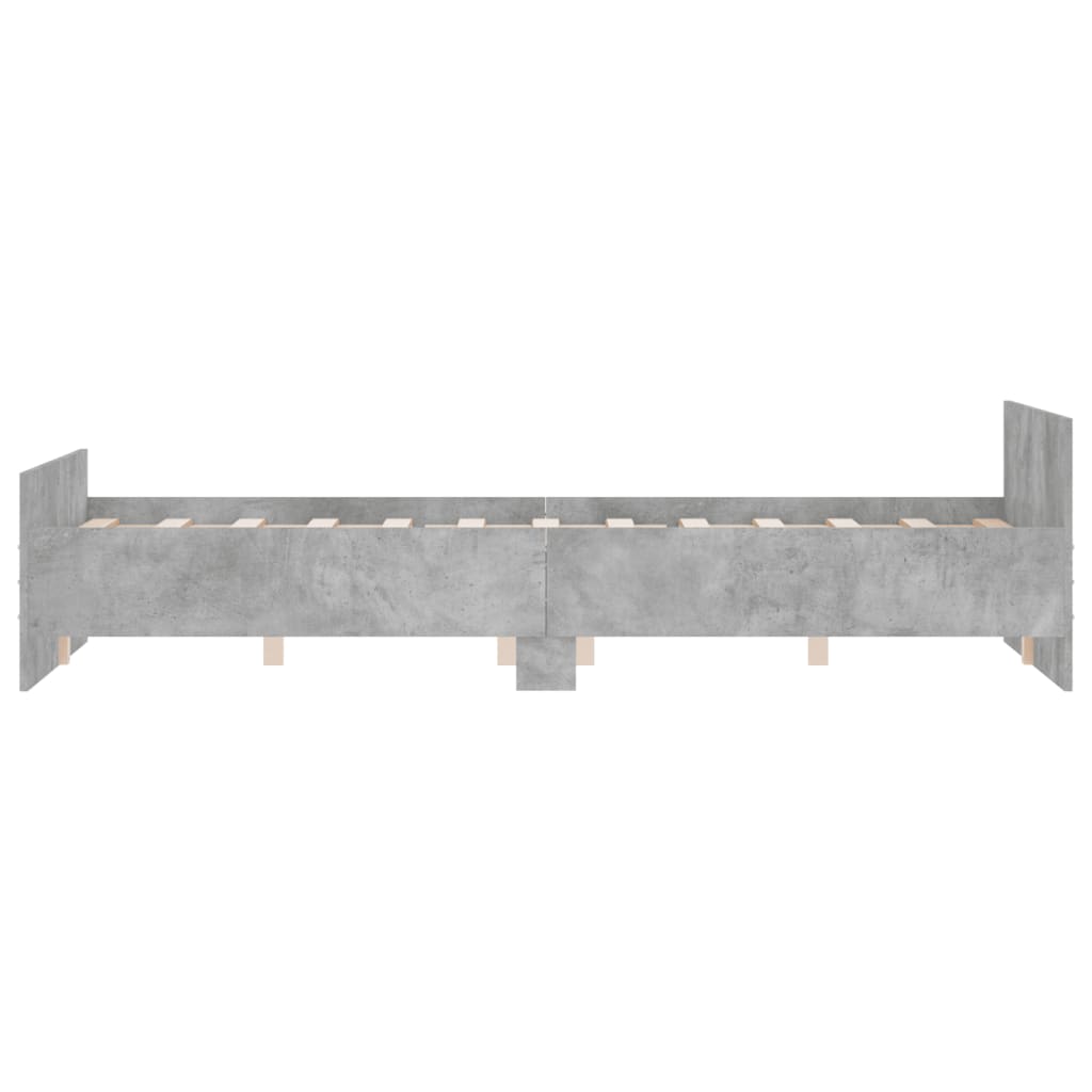 Bedframe Met Hoofd- En Voeteneinde 135 x 190 cm Betongrijs
