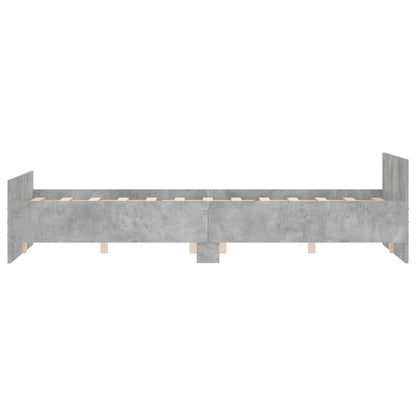 Bedframe Met Hoofd- En Voeteneinde 135 x 190 cm Betongrijs