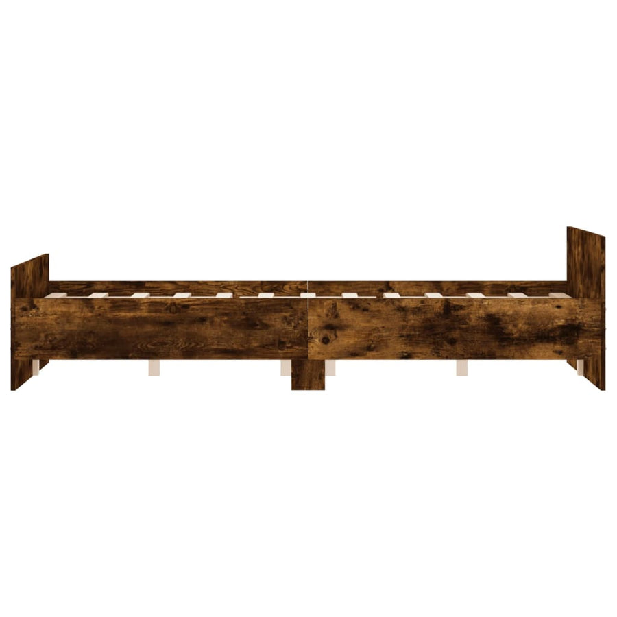 Bedframe Met Hoofd- En Voeteneinde 135 x 190 cm Gerookt eiken
