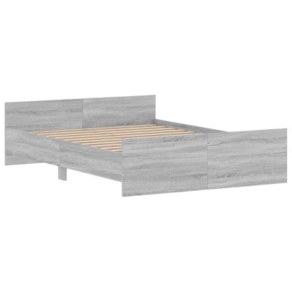Bedframe Met Hoofd- En Voeteneinde 135 x 190 cm Grijs sonoma