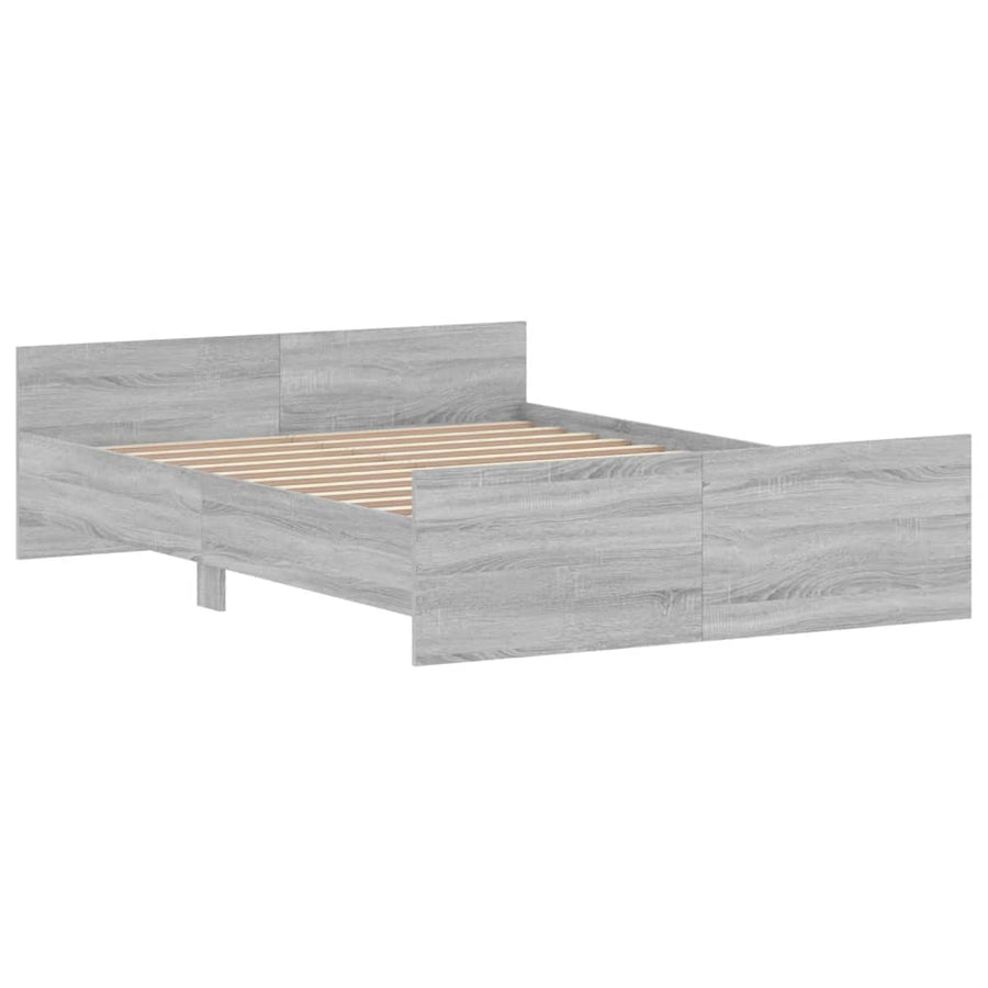 Bedframe Met Hoofd- En Voeteneinde 135 x 190 cm Grijs sonoma