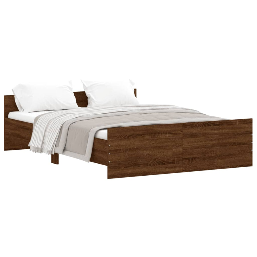 Bedframe Hoofd- En Voeteneinde Ig 135 x 190 cm bruin eikenkleur