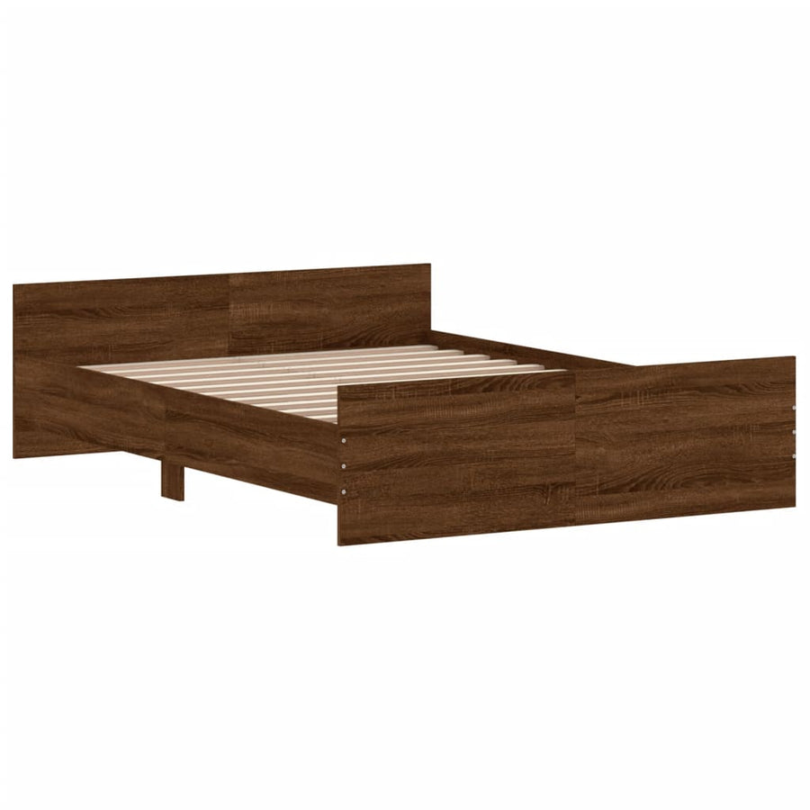 Bedframe Hoofd- En Voeteneinde Ig 135 x 190 cm bruin eikenkleur
