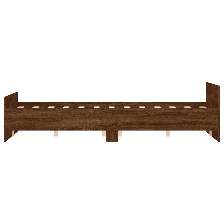 Bedframe Hoofd- En Voeteneinde Ig 135 x 190 cm bruin eikenkleur