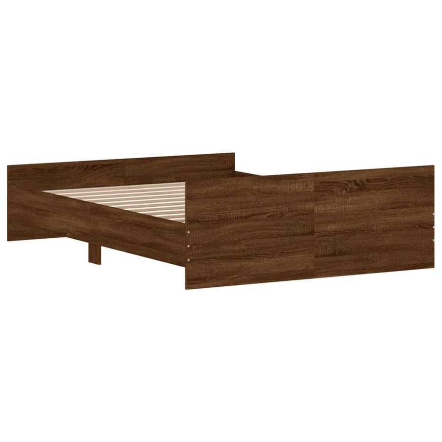 Bedframe Hoofd- En Voeteneinde Ig 135 x 190 cm bruin eikenkleur