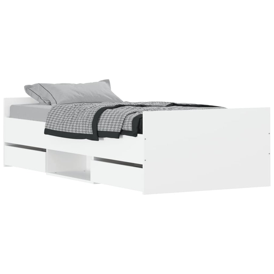Bedframe Met Hoofd- En Voeteneinde 100 x 200 cm Wit