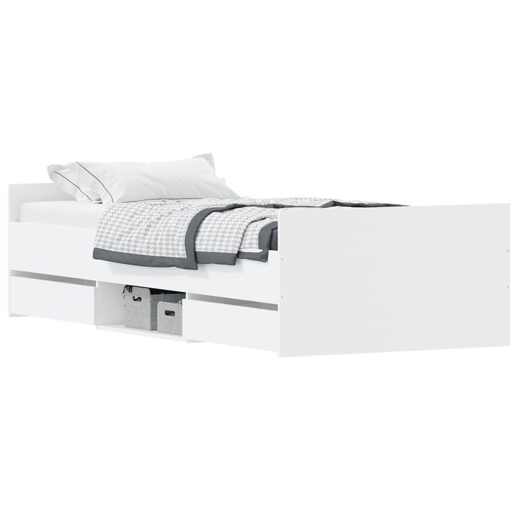 Bedframe Met Hoofd- En Voeteneinde 100 x 200 cm Wit