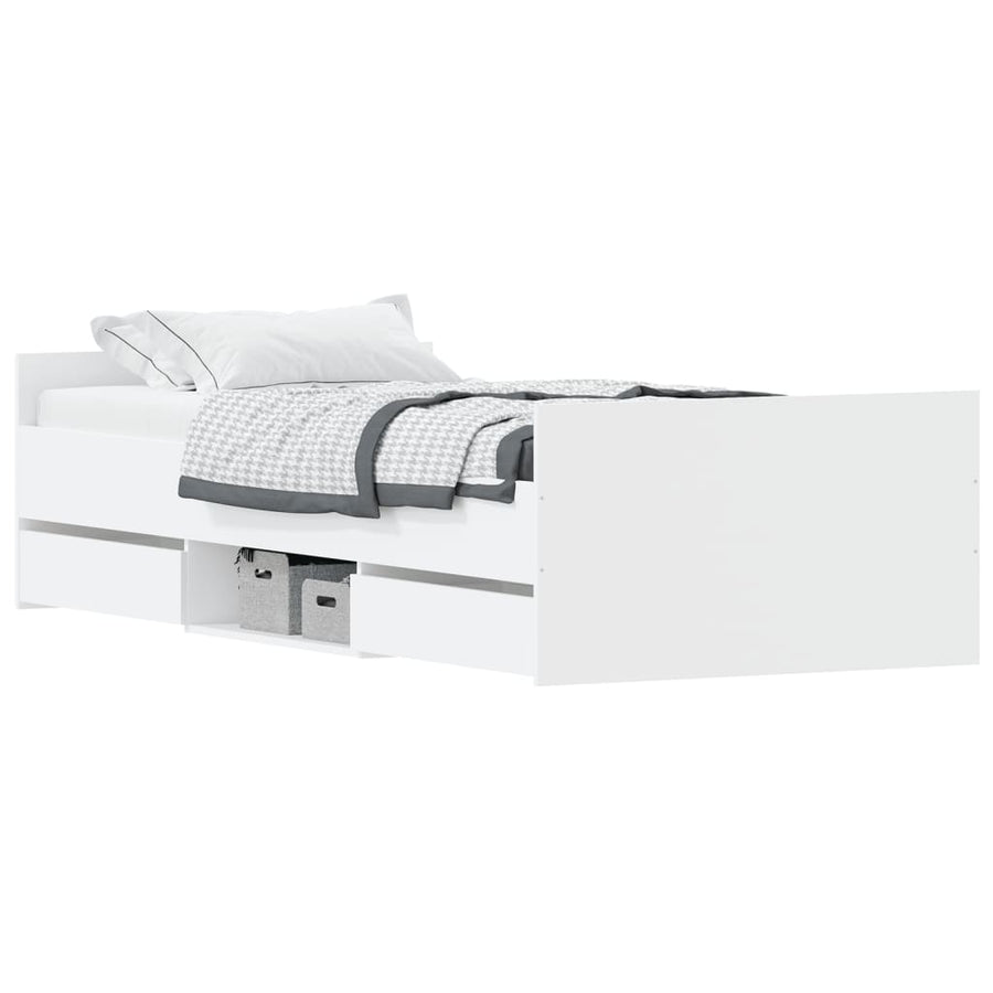 Bedframe Met Hoofd- En Voeteneinde 100 x 200 cm Wit
