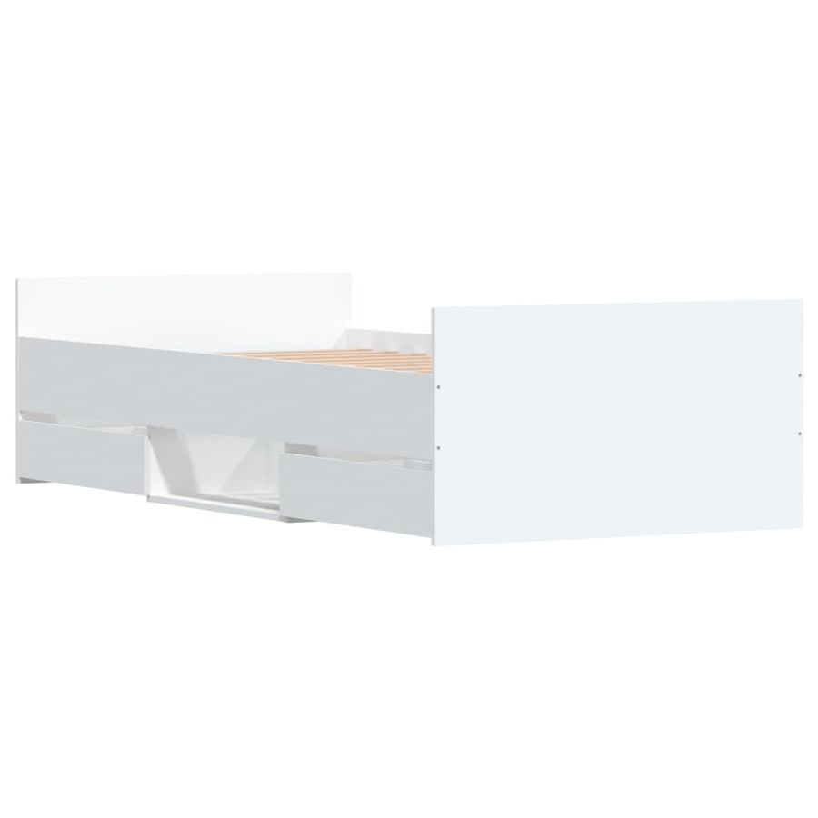Bedframe Met Hoofd- En Voeteneinde 100 x 200 cm Wit