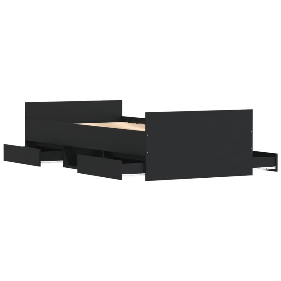 Bedframe Met Hoofd- En Voeteneinde 100 x 200 cm Zwart
