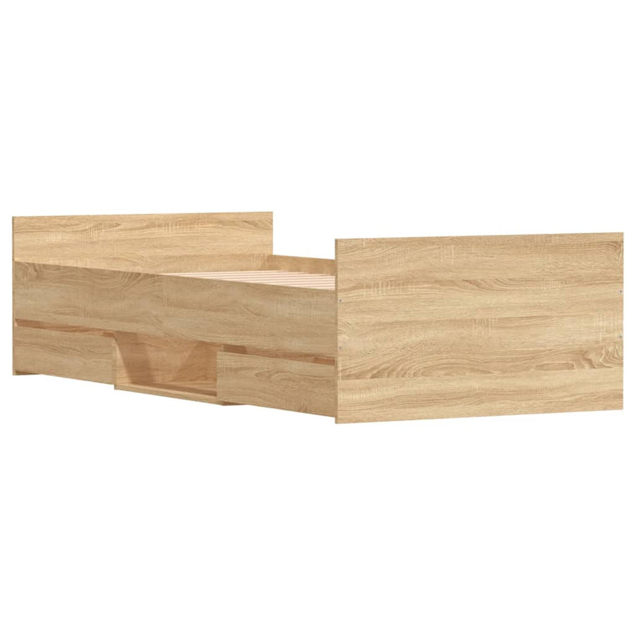 Bedframe Met Hoofd- En Voeteneinde Kleur 100 x 200 cm Sonoma eiken