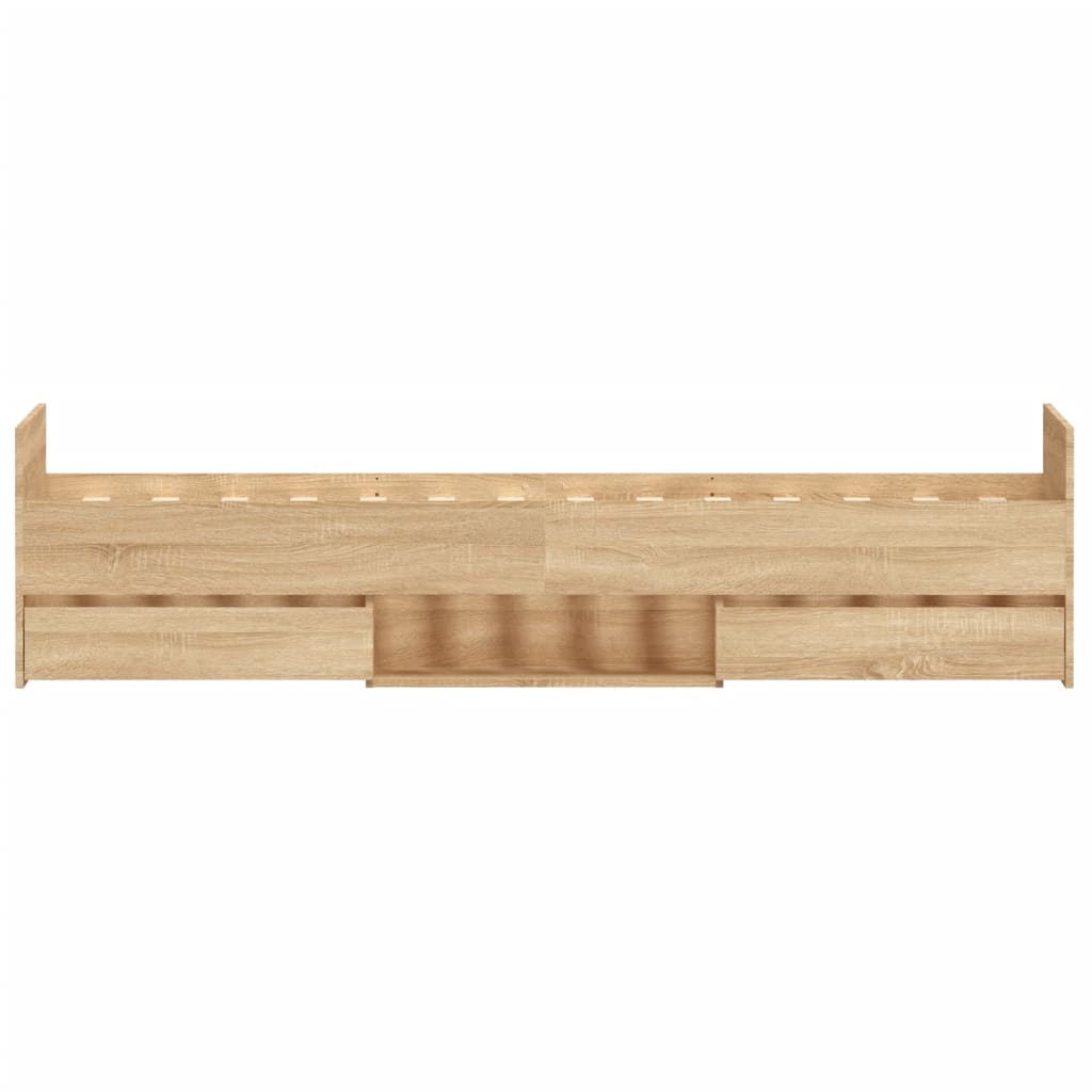 Bedframe Met Hoofd- En Voeteneinde Kleur 100 x 200 cm Sonoma eiken