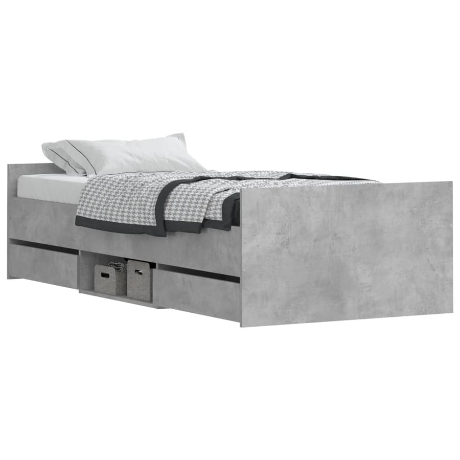 Bedframe Met Hoofd- En Voeteneinde 100 x 200 cm Betongrijs