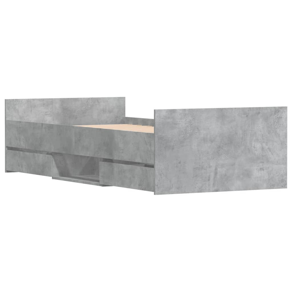 Bedframe Met Hoofd- En Voeteneinde 100 x 200 cm Betongrijs