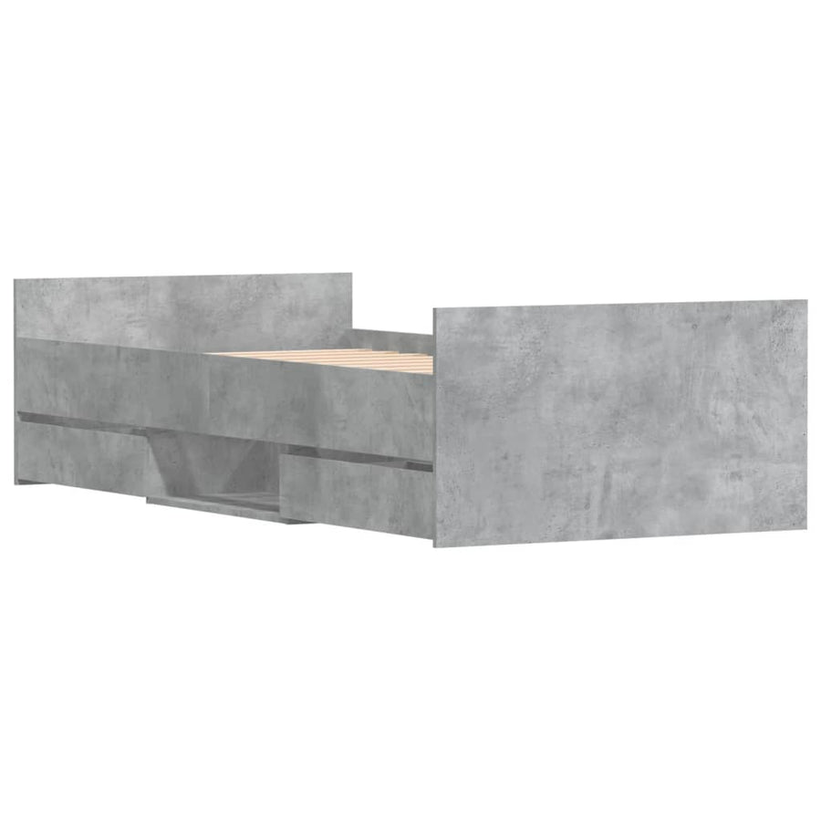 Bedframe Met Hoofd- En Voeteneinde 100 x 200 cm Betongrijs
