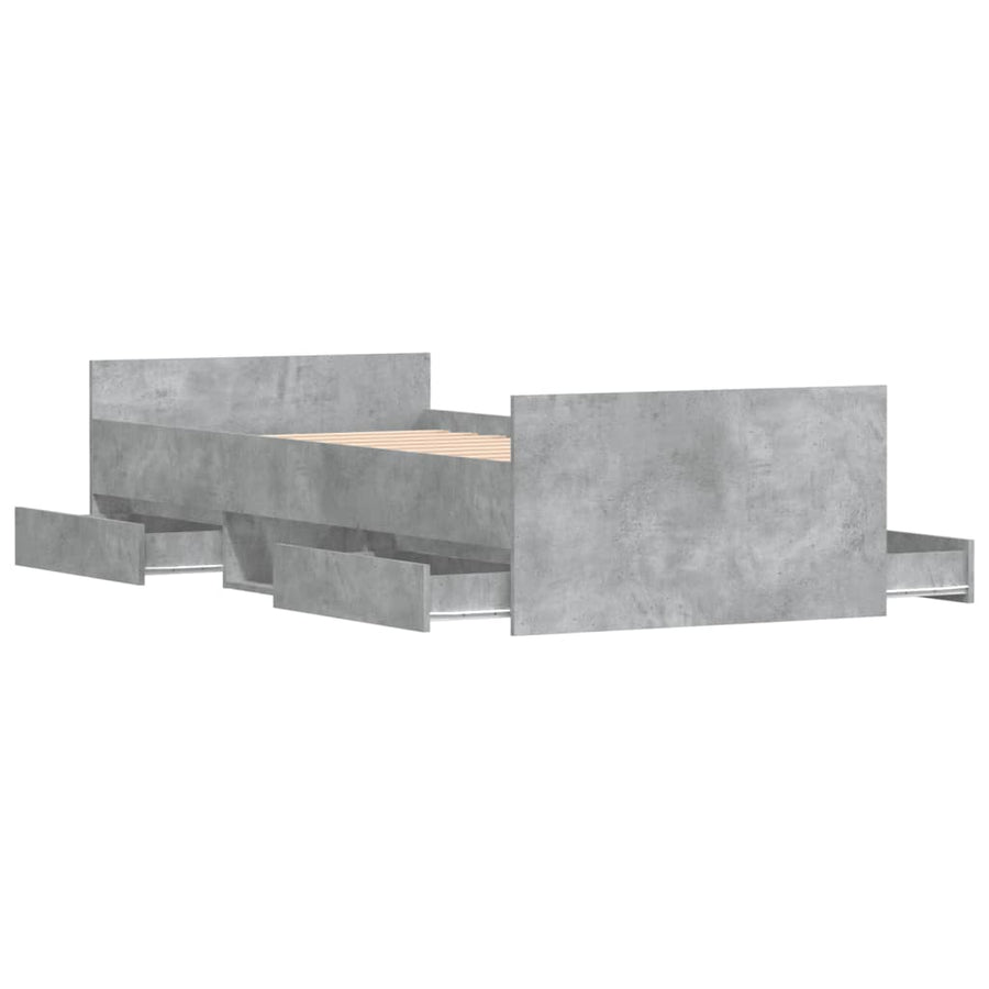 Bedframe Met Hoofd- En Voeteneinde 100 x 200 cm Betongrijs