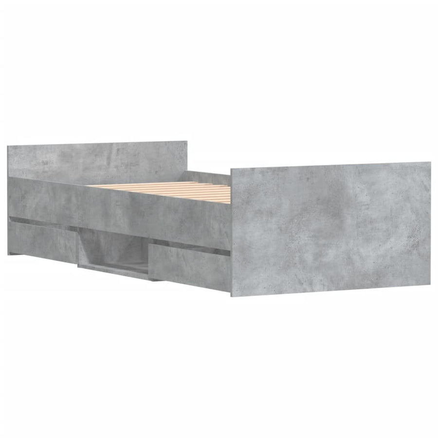 Bedframe Met Hoofd- En Voeteneinde 100 x 200 cm Betongrijs