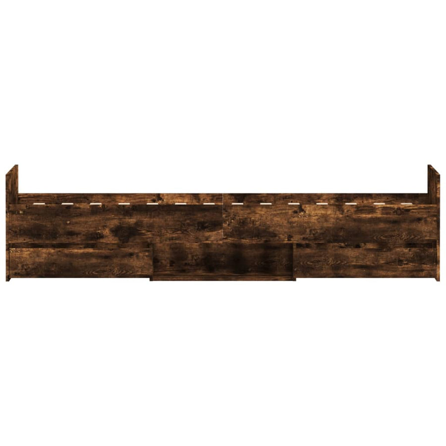 Bedframe Met Hoofd- En Voeteneinde 100 x 200 cm Gerookt eiken