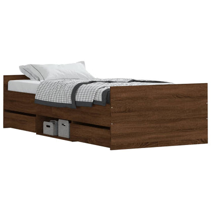 Bedframe Met Hoofd- En Voeteneinde Bruineikenkleurig 100 x 200 cm bruin eikenkleur