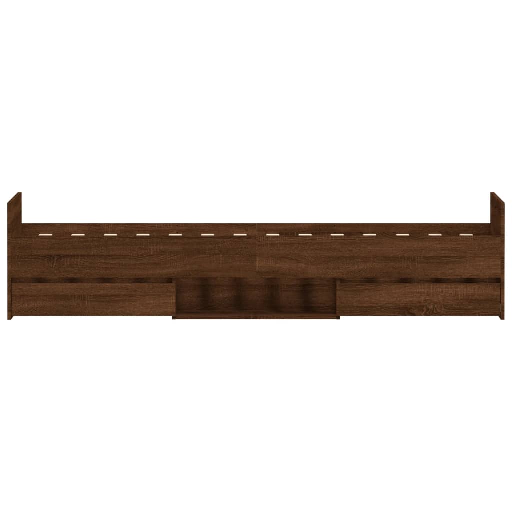 Bedframe Met Hoofd- En Voeteneinde Bruineikenkleurig 100 x 200 cm bruin eikenkleur