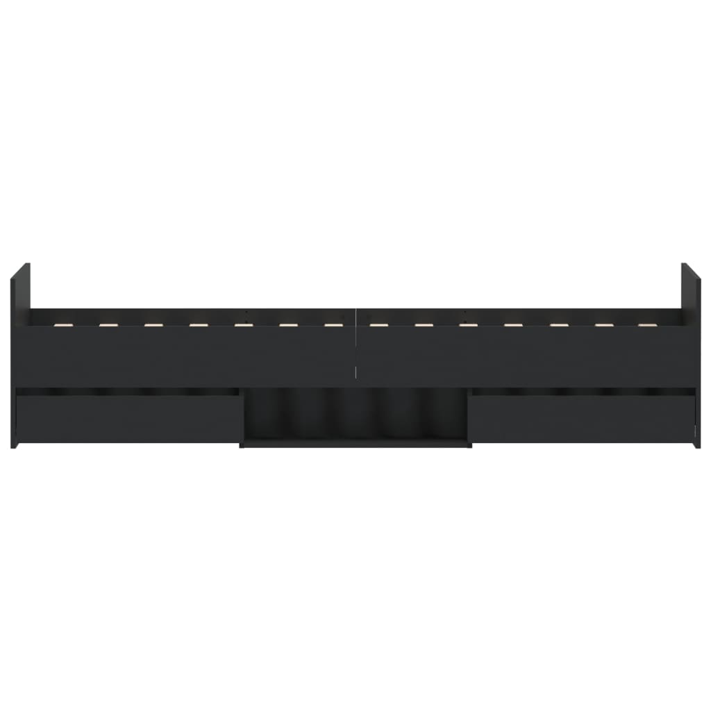 Bedframe Met Hoofd- En Voeteneinde 90 x 200 cm Zwart