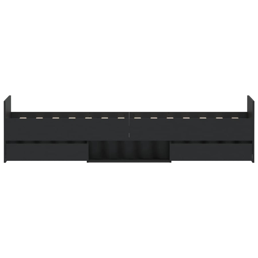 Bedframe Met Hoofd- En Voeteneinde 90 x 200 cm Zwart