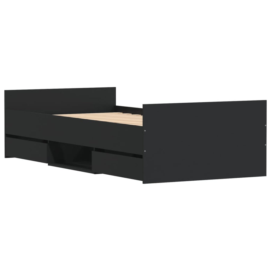 Bedframe Met Hoofd- En Voeteneinde 90 x 200 cm Zwart