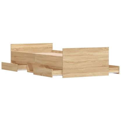 Bedframe Met Hoofd- En Voeteneinde Kleur 90 x 200 cm Sonoma eiken