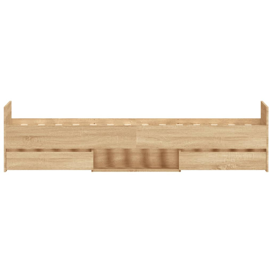 Bedframe Met Hoofd- En Voeteneinde Kleur 90 x 200 cm Sonoma eiken
