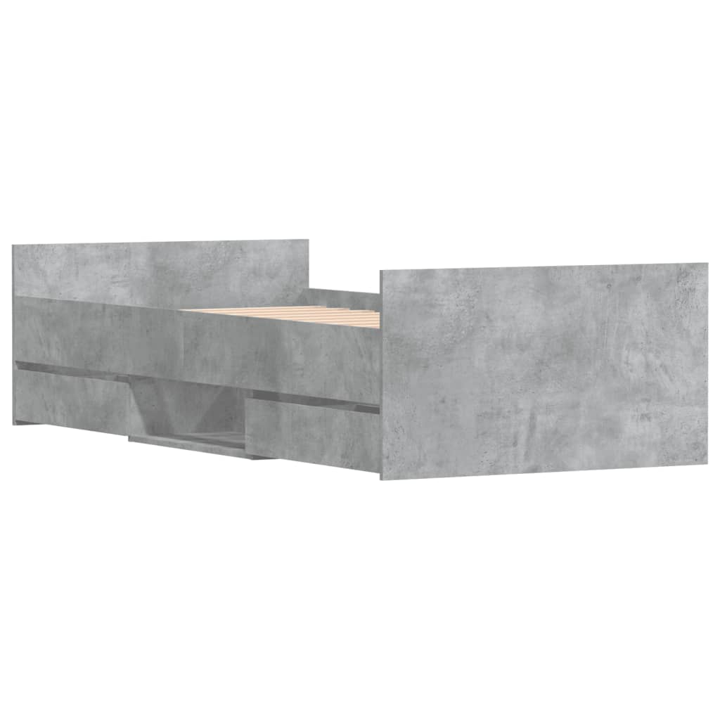 Bedframe Met Hoofd- En Voeteneinde 90 x 200 cm Betongrijs