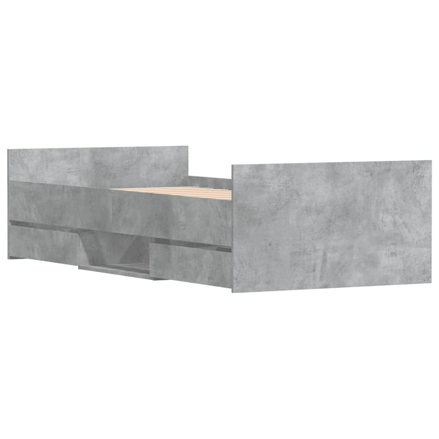 Bedframe Met Hoofd- En Voeteneinde 90 x 200 cm Betongrijs