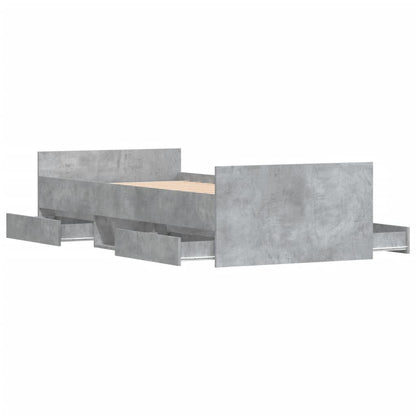 Bedframe Met Hoofd- En Voeteneinde 90 x 200 cm Betongrijs