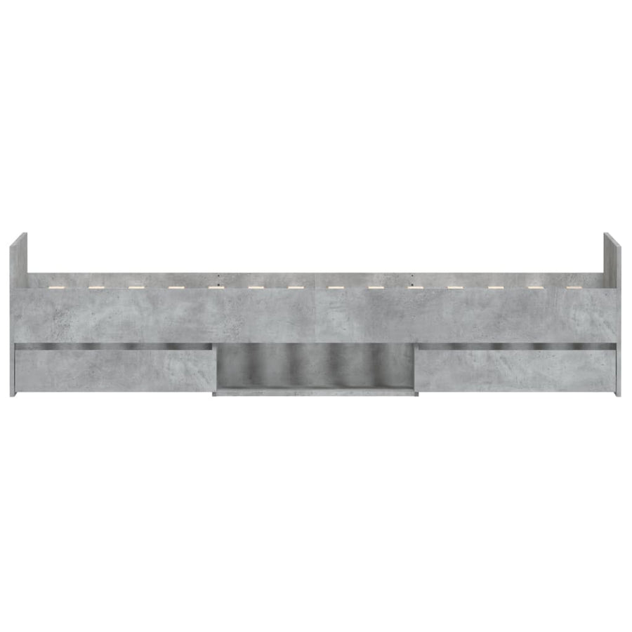 Bedframe Met Hoofd- En Voeteneinde 90 x 200 cm Betongrijs