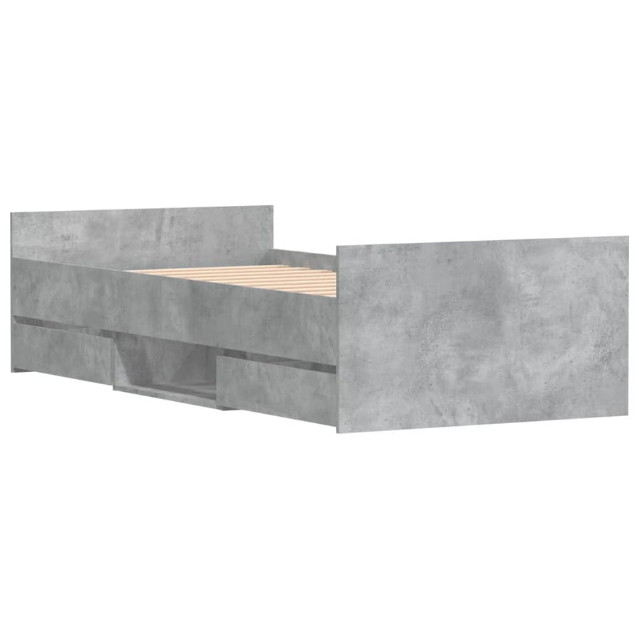 Bedframe Met Hoofd- En Voeteneinde 90 x 200 cm Betongrijs
