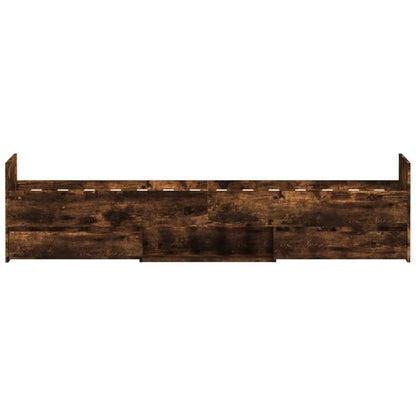 Bedframe Met Hoofd- En Voeteneinde 90 x 200 cm Gerookt eiken
