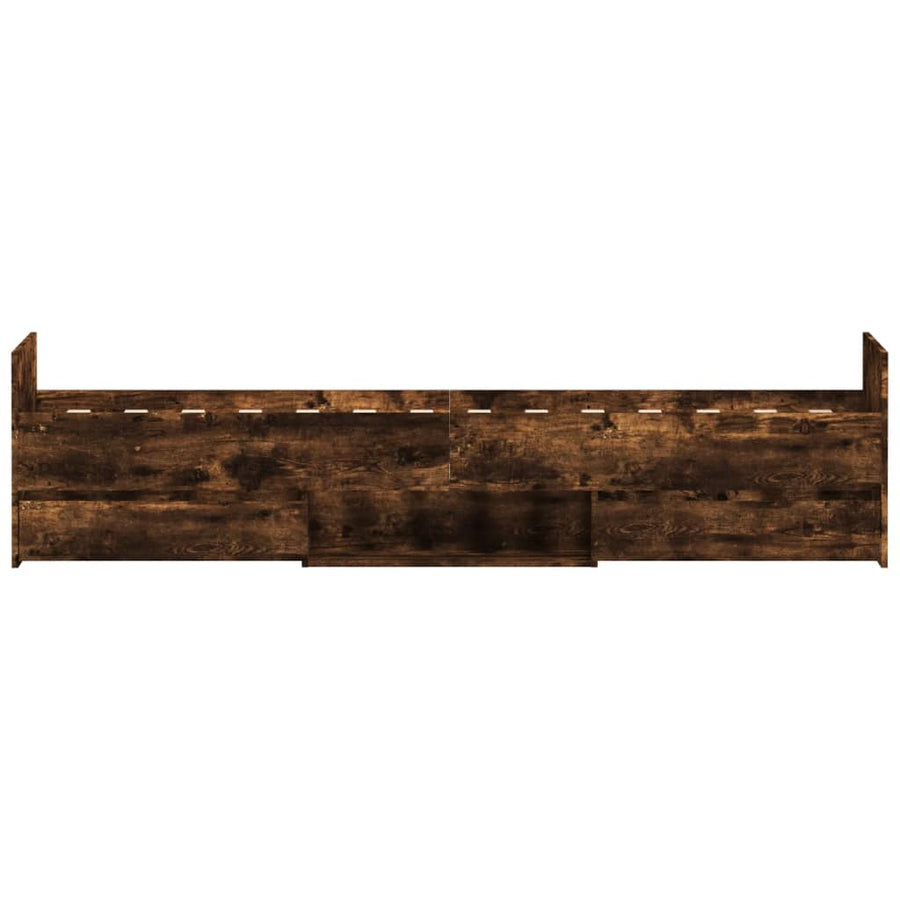 Bedframe Met Hoofd- En Voeteneinde 90 x 200 cm Gerookt eiken