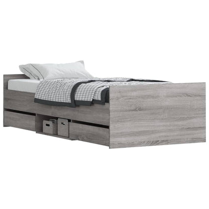 Bedframe Met Hoofd- En Voeteneinde 90 x 200 cm Grijs sonoma