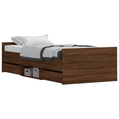 Bedframe Met Hoofd- En Voeteneinde Bruineikenkleurig 90 x 200 cm bruin eikenkleur