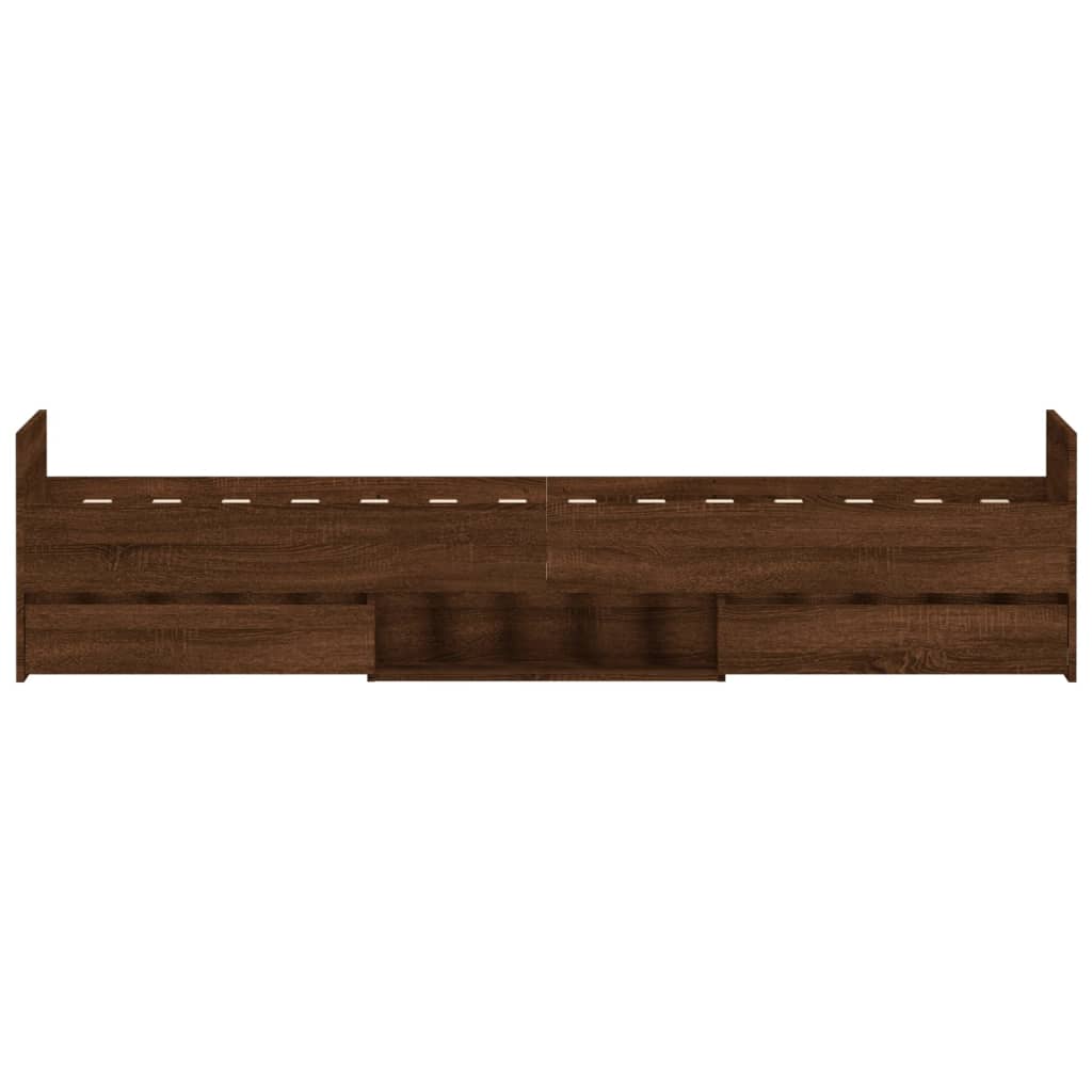 Bedframe Met Hoofd- En Voeteneinde Bruineikenkleurig 90 x 200 cm bruin eikenkleur