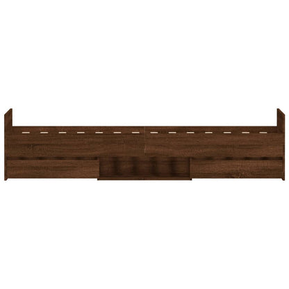 Bedframe Met Hoofd- En Voeteneinde Bruineikenkleurig 90 x 200 cm bruin eikenkleur