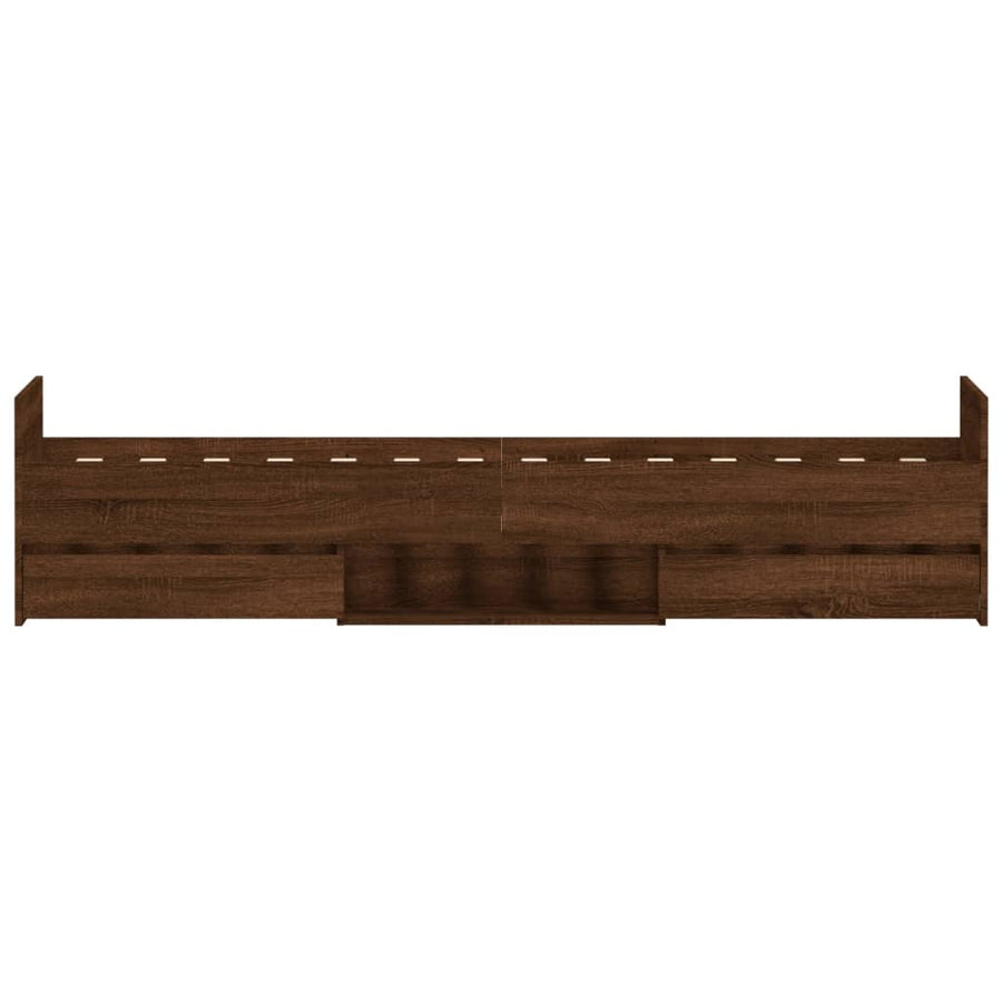 Bedframe Met Hoofd- En Voeteneinde Bruineikenkleurig 90 x 200 cm bruin eikenkleur