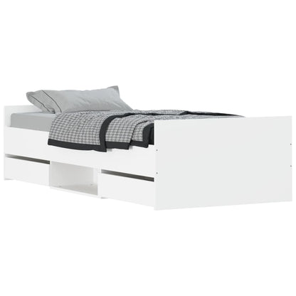 Bedframe Met Hoofd- En Voeteneinde 90 x 190 cm Wit