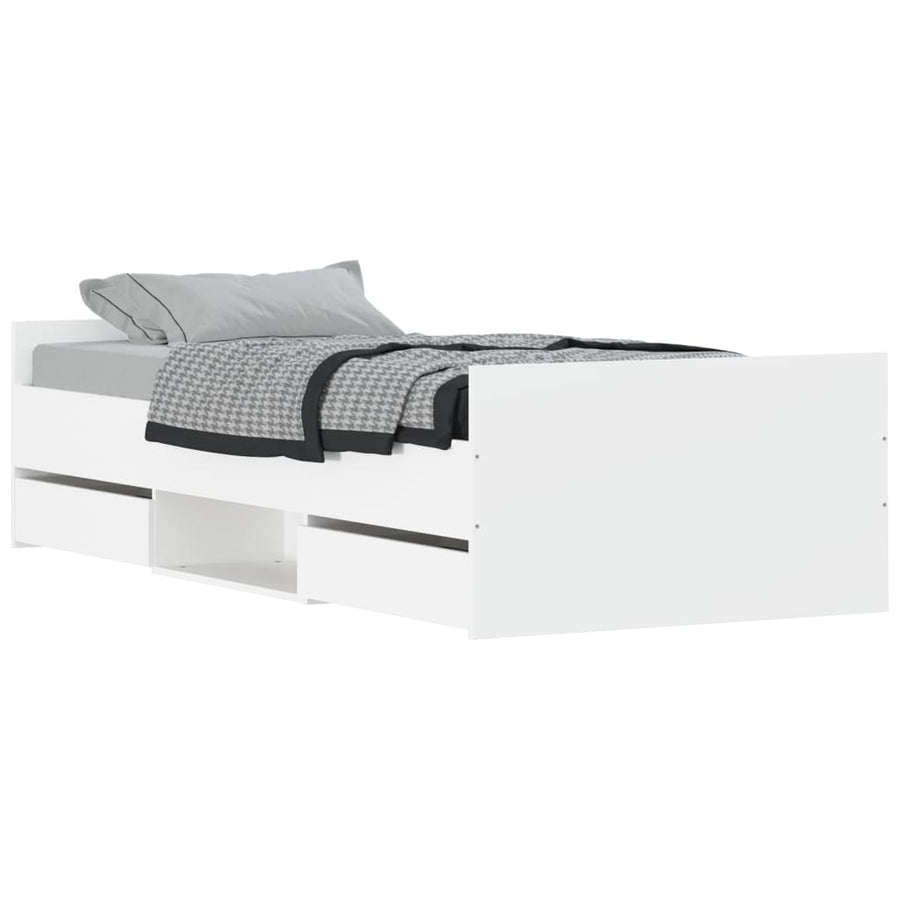 Bedframe Met Hoofd- En Voeteneinde 90 x 190 cm Wit